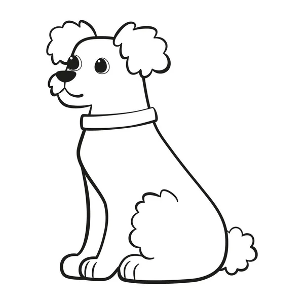 Isolato carino francese barboncino cane razza cartone animato vettore — Vettoriale Stock