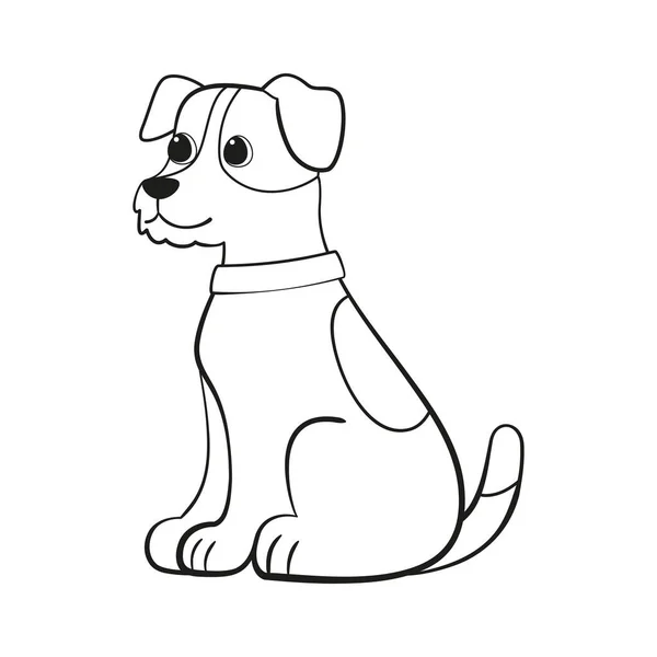 Isolado bonito raposa terrier cão raça desenho animado Vector —  Vetores de Stock