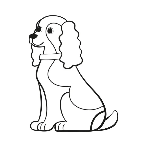 Isolato carino cocker spaniel cane razza cartone animato vettoriale — Vettoriale Stock