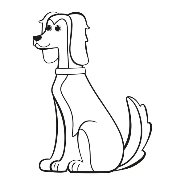 孤立したかわいい犬の漫画ベクトル — ストックベクタ