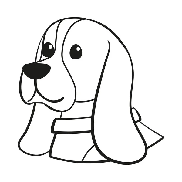 Isolado bonito beagle cão raça desenho animado Vector —  Vetores de Stock