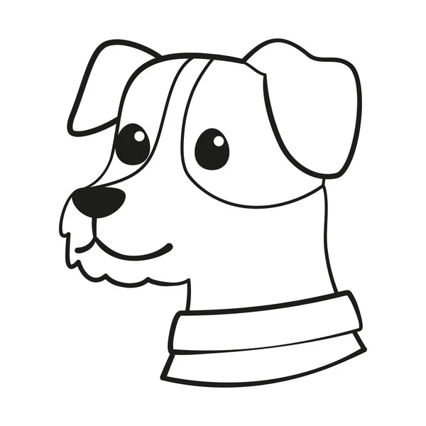 Isolado bonito raposa terrier cão raça desenho animado Vector — Vetor de Stock