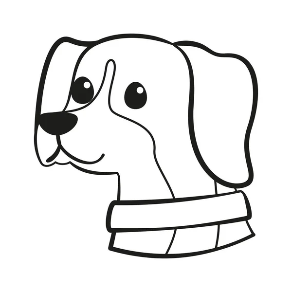 Aislado lindo beagle perro raza dibujos animados Vector — Archivo Imágenes Vectoriales