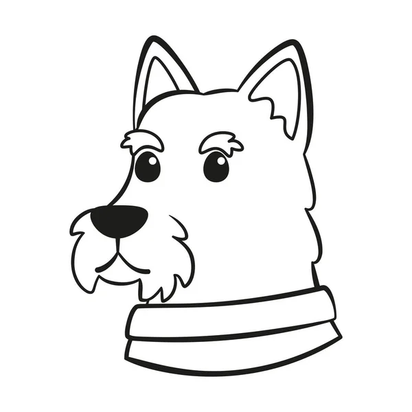 Isolado bonito West Highland Black Terrier cão raça desenho animado Vector — Vetor de Stock