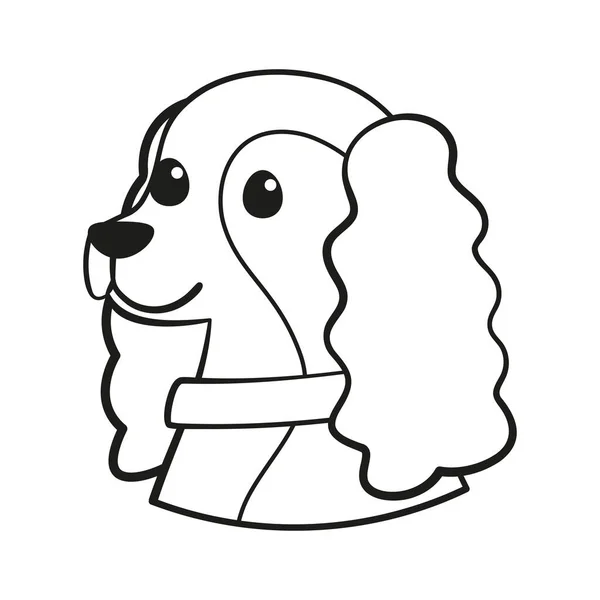 Isolado bonito cocker spaniel cão raça desenho animado Vector — Vetor de Stock