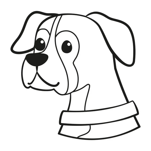Isolado bonito boxer cão raça desenho animado Vector —  Vetores de Stock