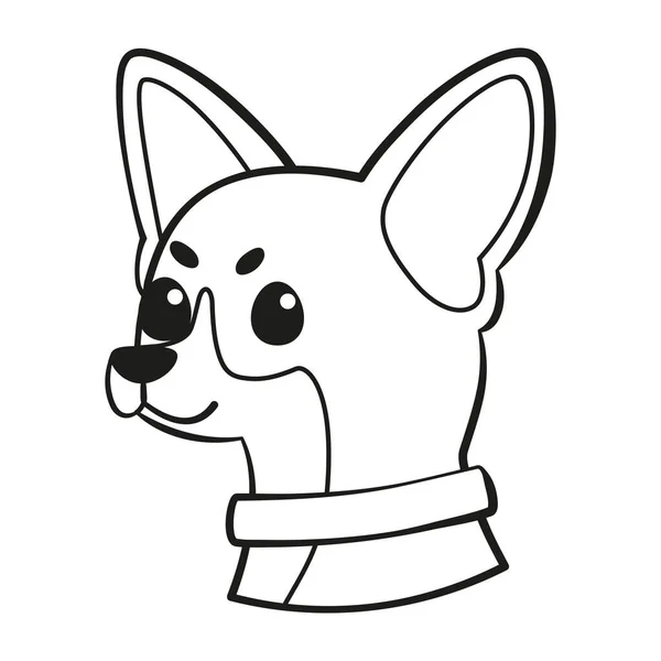 Isolado bonito chihuahua cão raça desenho animado Vector — Vetor de Stock