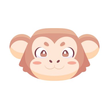 İzole edilmiş şirin maymun avatarı Zodiac İşaret Vektörü