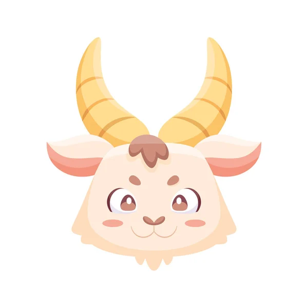 Avatar de cabra lindo aislado Signo del zodíaco Vector — Vector de stock