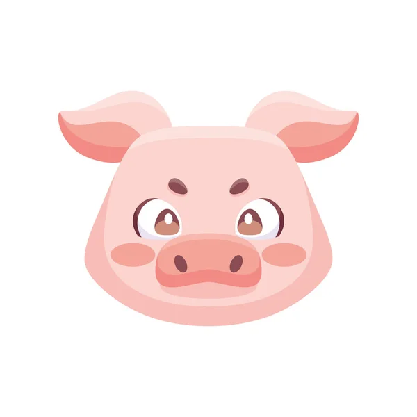 Avatar de cerdo lindo aislado Signo del zodíaco Vector — Vector de stock