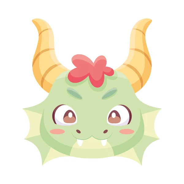 Isolated cute dragon avatar Zodiac sign Vector — Stock Vector
