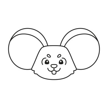 İzole edilmiş şirin fare avatarı Zodiac İşaret Vektörü