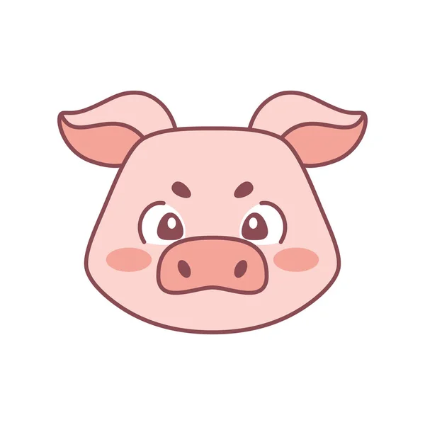 Avatar de cerdo lindo aislado Signo del zodíaco Vector — Archivo Imágenes Vectoriales