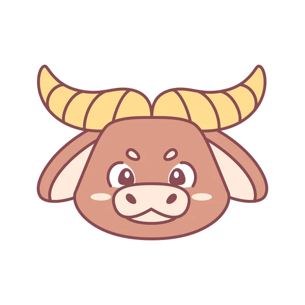 Isolated cute ox avatar Zodiac sign Vector — Stock Vector