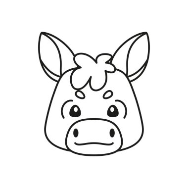 İzole edilmiş şirin at avatarı Zodiac İşaret Vektörü