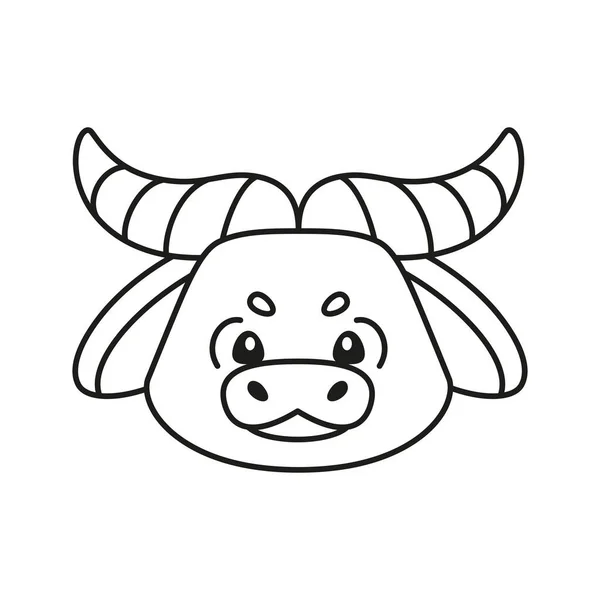 Isolated cute ox avatar Zodiac sign Vector — Stock Vector