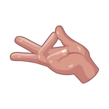 İzole edilmiş el karikatürü ikonu bir jest vektörü yapıyor