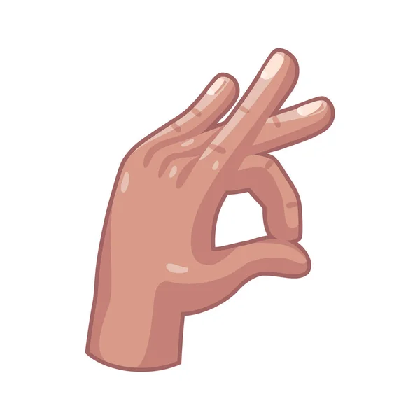 Ícone de desenho animado mão isolado fazendo um gesto Vector — Vetor de Stock