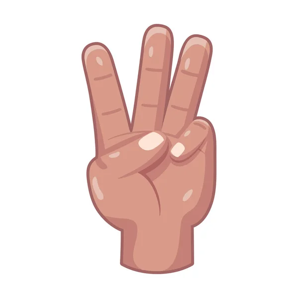 Isolated hand cartoon icon doing a gesture Vector — Stock Vector