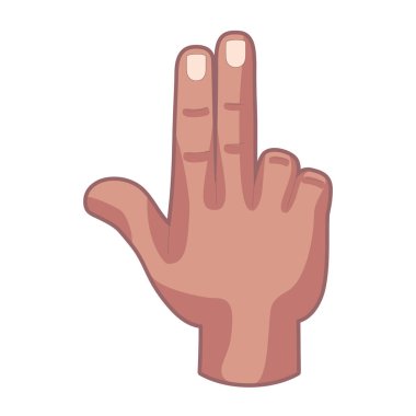İzole edilmiş el karikatürü ikonu bir jest vektörü yapıyor