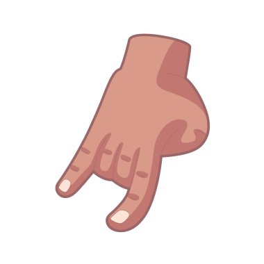 İzole edilmiş el karikatürü ikonu bir jest vektörü yapıyor