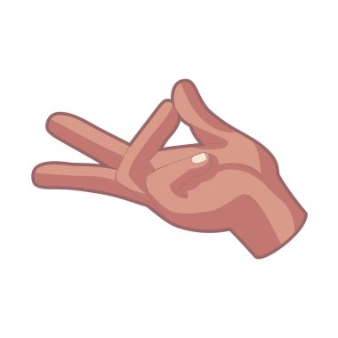 İzole edilmiş el karikatürü ikonu bir jest vektörü yapıyor