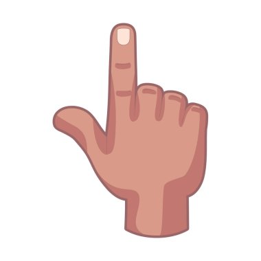 İzole edilmiş el karikatürü ikonu bir jest vektörü yapıyor