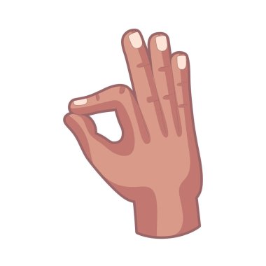 İzole edilmiş el karikatürü ikonu bir jest vektörü yapıyor