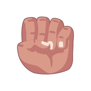 İzole edilmiş el karikatürü ikonu bir jest vektörü yapıyor