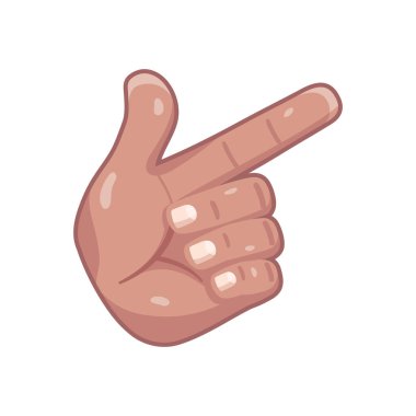 İzole edilmiş el karikatürü ikonu bir jest vektörü yapıyor