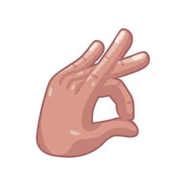 İzole edilmiş el karikatürü ikonu bir jest vektörü yapıyor