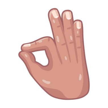 İzole edilmiş el karikatürü ikonu bir jest vektörü yapıyor