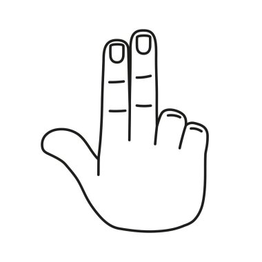 İzole edilmiş el karikatürü ana hatları simgesi bir jest vektörü yapıyor