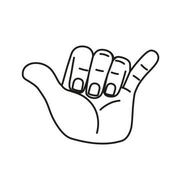 İzole edilmiş el karikatürü ana hatları simgesi bir jest vektörü yapıyor