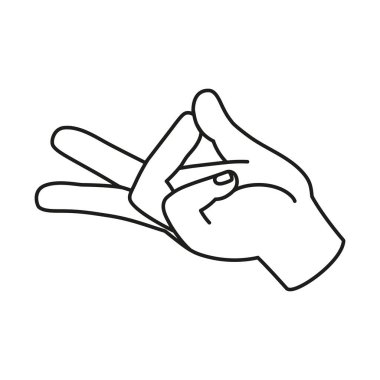 İzole edilmiş el karikatürü ana hatları simgesi bir jest vektörü yapıyor