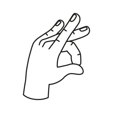 İzole edilmiş el karikatürü ana hatları simgesi bir jest vektörü yapıyor