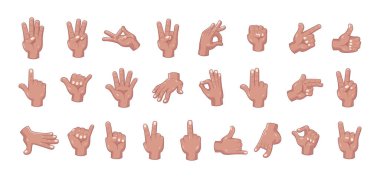 Farklı el simgeleri kümesi Jest Vektörü yapıyor