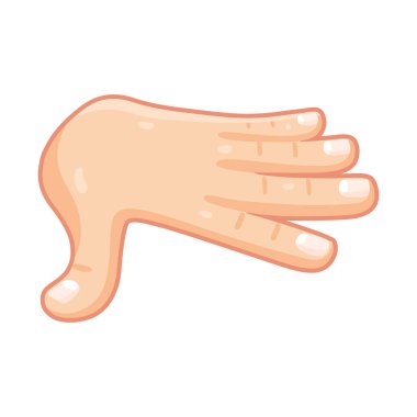 İzole edilmiş el karikatürü ikonu bir jest vektörü yapıyor