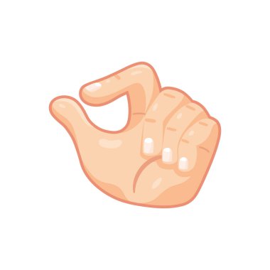 İzole edilmiş el karikatürü ikonu bir jest vektörü yapıyor