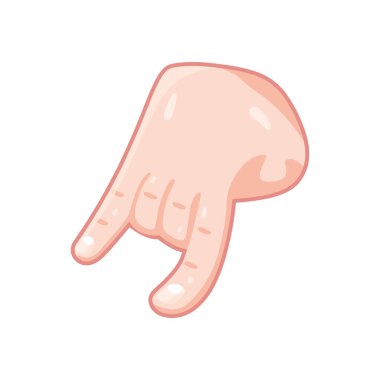 İzole edilmiş el karikatürü ikonu bir jest vektörü yapıyor