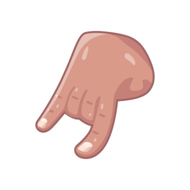 İzole edilmiş el karikatürü ikonu bir jest vektörü yapıyor