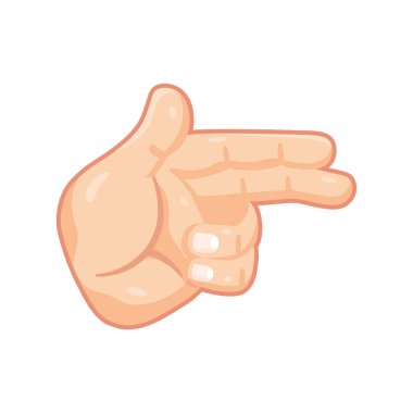 İzole edilmiş el karikatürü ikonu bir jest vektörü yapıyor