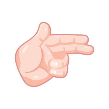 İzole edilmiş el karikatürü ikonu bir jest vektörü yapıyor