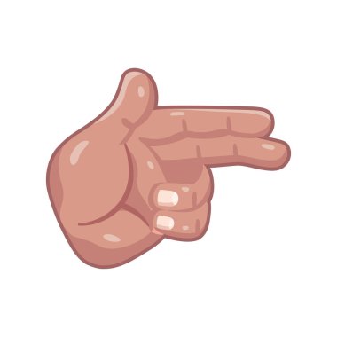 İzole edilmiş el karikatürü ikonu bir jest vektörü yapıyor