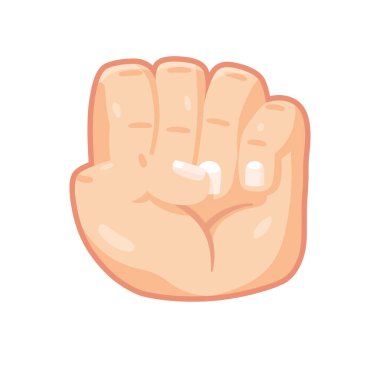 İzole edilmiş el karikatürü ikonu bir jest vektörü yapıyor