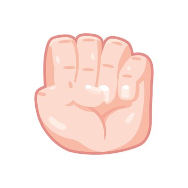 İzole edilmiş el karikatürü ikonu bir jest vektörü yapıyor