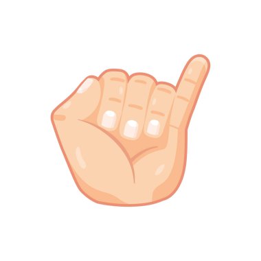 İzole edilmiş el karikatürü ikonu bir jest vektörü yapıyor