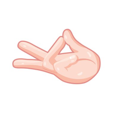 İzole edilmiş el karikatürü ikonu bir jest vektörü yapıyor