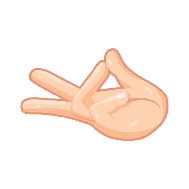 İzole edilmiş el karikatürü ikonu bir jest vektörü yapıyor