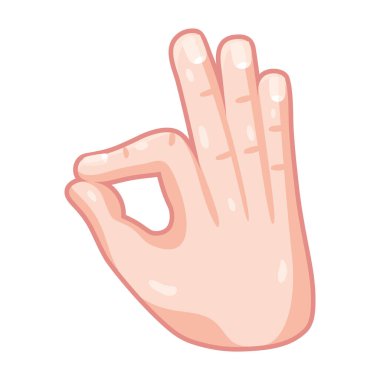 İzole edilmiş el karikatürü ikonu bir jest vektörü yapıyor